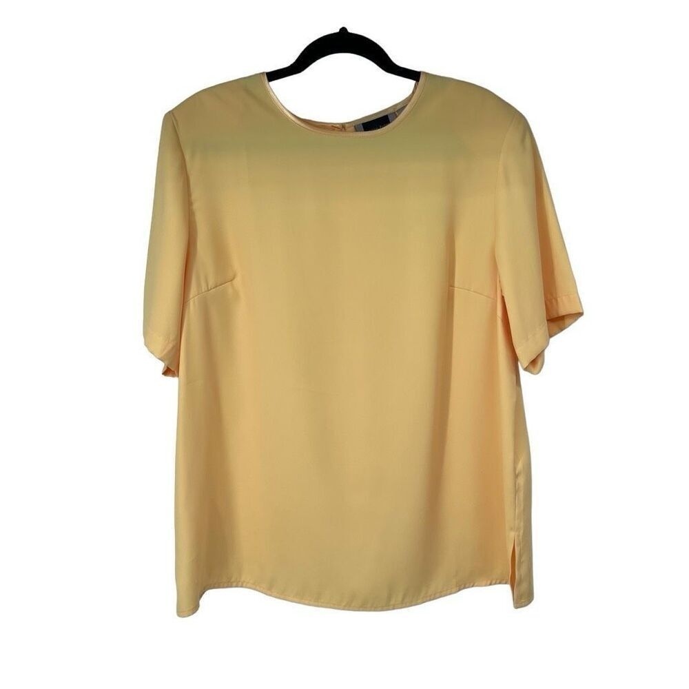 Maggie Barnes Yellow Short Sleeve Top Sz 16W Womens NWT Deadstock